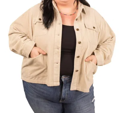 Mikarose Della Double Pocket Jacket In Bone In Beige