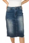 Mikarose Denim Midi Skirt In Blue In Blue