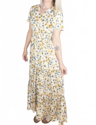 Mikarose Eden Floral Maxi Dress In Yellow