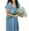 Mikarose Eloise Squareneck Midi Dress In Cinderella Blue In Blue