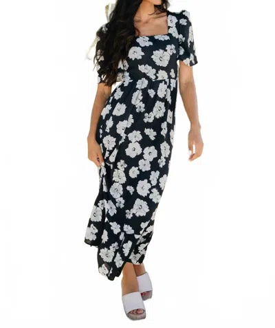 Mikarose Floral Print Dress In Black