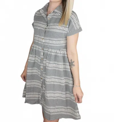 Mikarose Gingham Check Dress In Grey In Gray