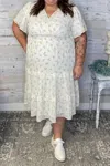 Mikarose Jessa Midi Dress In White Floral