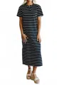 Mikarose Jett Dress In Ivory Striped In Multi