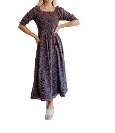 Mikarose Lainey Midi Dress In Petunia Pink In Blue