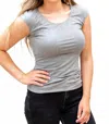 Mikarose Layering Cap Sleeve Top In Heather Grey In Gray