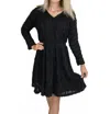 Mikarose Long Sleeve Textured Dress In Black In Black