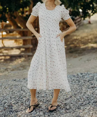 Mikarose Mccall Midi Dress In Floret Fizz In White