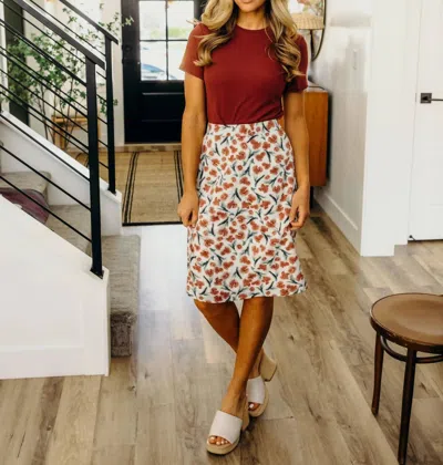 Mikarose Midi Floral Skirt In Multicolor