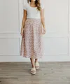 Mikarose Misty Rose A-line Midi Skirt In Mauve