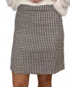 Mikarose Olivine Mini Skirt In Brown/cream Houndstooth In Brown