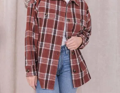 Mikarose Plaid Shacket In Apple Cider In Multi