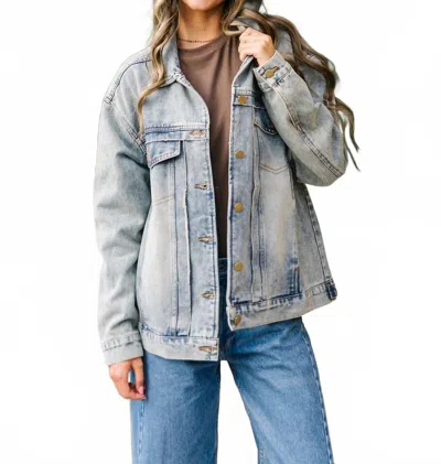 Mikarose Renata Denim Jacket In Medium Wash In Multi