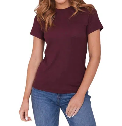 Mikarose Ribbed Tee In Fig In Red