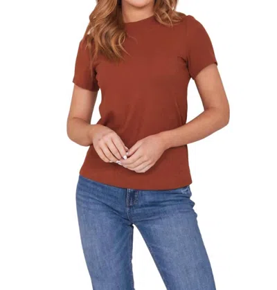 Mikarose Ribbed Tee In Pumpkin Spice In Brown