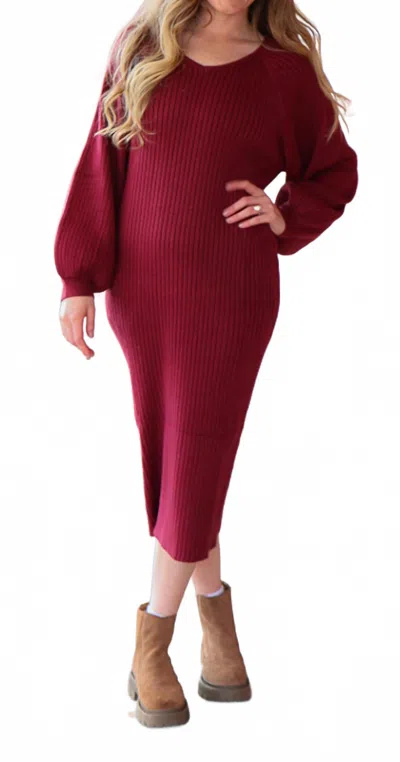 Mikarose Romee Sweater Dress In Rhubarb In Pink