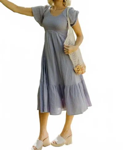Mikarose Ruffle Hem Midi Dress In Lavender In Blue