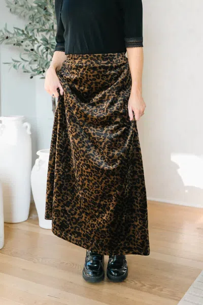 Mikarose Savanna Slip Skirt In Black In Animal Print