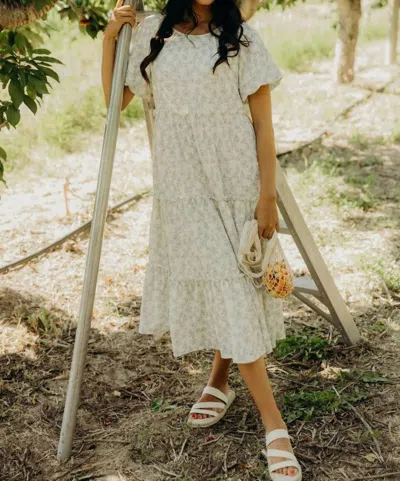 Mikarose Serena Midi Dress In Lucky Clover In White