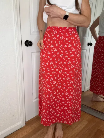 Mikarose Sheena Midi Skirt In Red