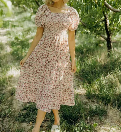 Mikarose Sherelle Midi Dress In Heirloom Rosette In Neutral