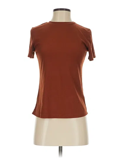 Pre-owned Mikarose Short Sleeve Turtleneck In Brown