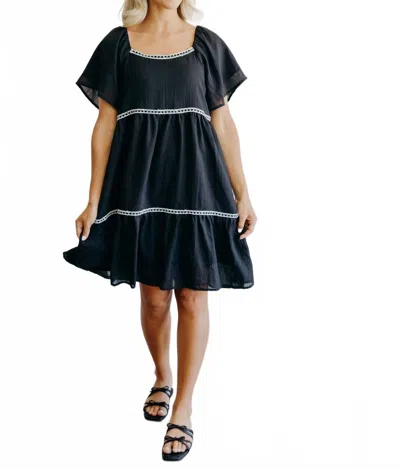 Mikarose The Atlas Dress In Black In Blue