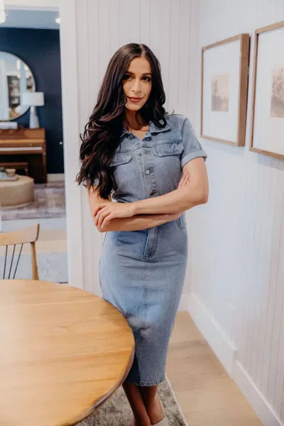 Mikarose The Desirae Dress In Vintage Denim In Blue
