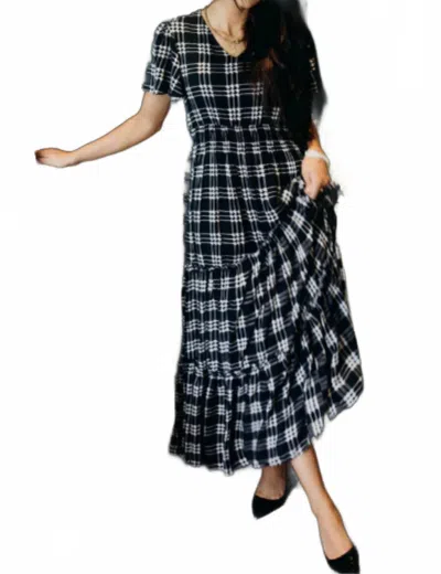 Mikarose The Eden Dress In Shadow Plaid In Multi