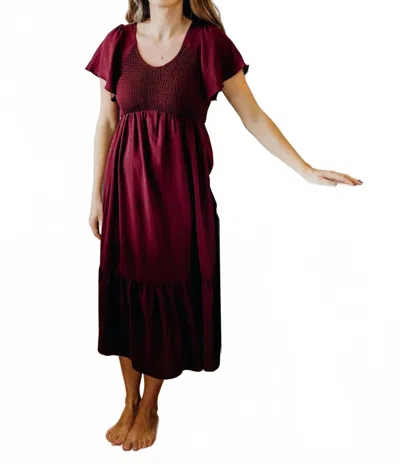 Mikarose The Kendall Dress In Fig In Burgundy