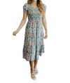 Mikarose The Mccall Floral Midi Dress In Sage Serenity In Multi