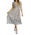 Mikarose The Preston Midi Dress In Tropicana Tulip In Gray