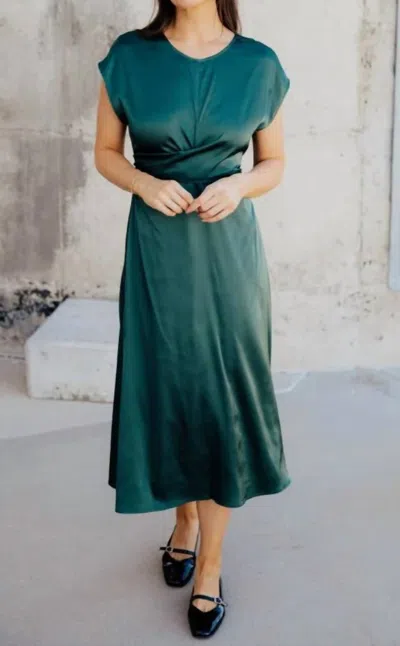 Mikarose The Royce Dress In Emerald In Gold