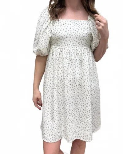 Mikarose The Tatum Dress In Fable Wisteria In White