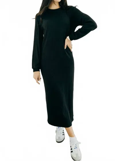 Mikarose Women's Arden Long Sleeve Midi Dress In Black
