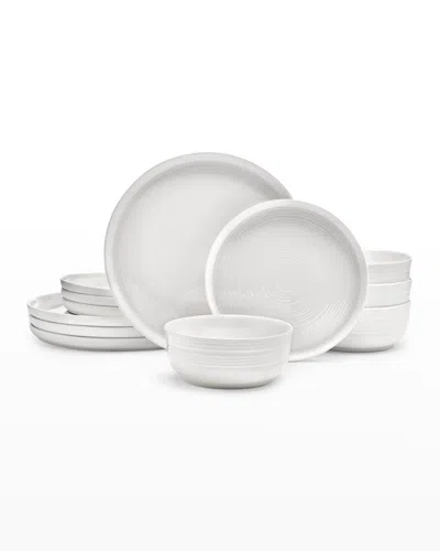 Mikasa Callie Bone China 12 Piece Dinnerware Set, Service For 4 In White