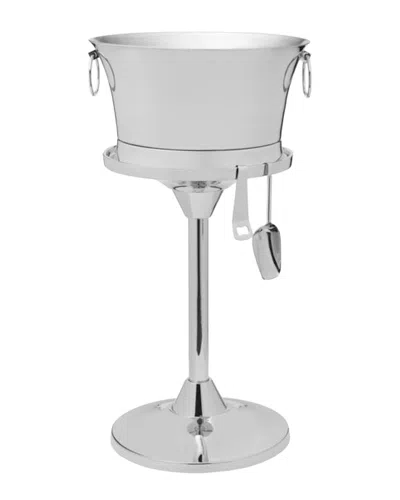 Mikasa 30-quart Double-wall Stainless Steel Beverage Tub With Stand In Silver