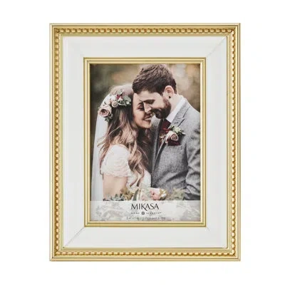 Mikasa 8x10 Beaded Frame With 5x7 Picture Opening In Gold