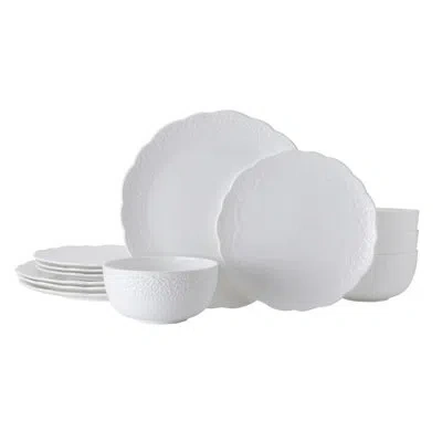 Mikasa Abigail 12-piece Lightweight Chip-resistant Bone China Dinnerware Set, Service For 4 In White