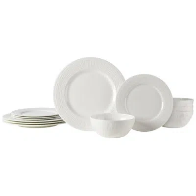 Mikasa Ashlyn 12-piece Lightweight Chip-resistant Bone China Dinnerware Set, Service For 4 In White