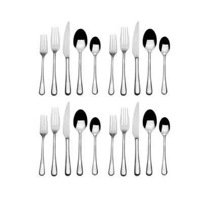 Mikasa Aster 20 Piece Flatware Set, Service For 4, 18/0 Stainless Steel