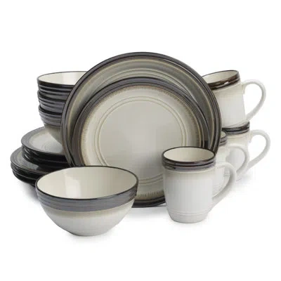 Mikasa Bailey 16-piece Stoneware Dinnerware Set, Service For 4 In Blue;brown;ivory