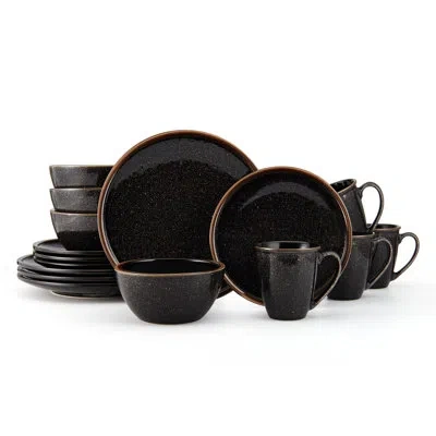 Mikasa Barrett 16-piece Stoneware Dinnerware Set, Service For 4 In Black