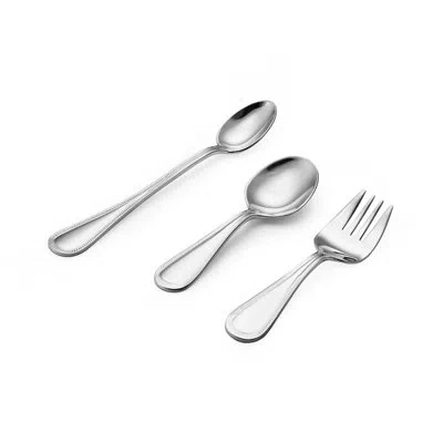 Mikasa Beaded 3-piece 18/10 Stainless Steel Baby Set