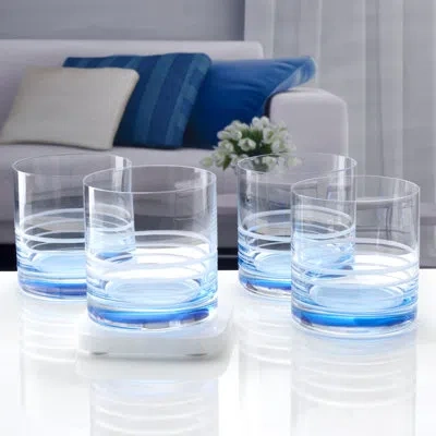 Mikasa Cal Ombre 15.5 Oz. Double Old Fashion Glasses In Blue Ombre