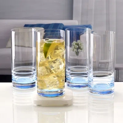 Mikasa Cal Ombre 17 Oz. Highball Glasses In Blue Ombre