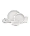 Mikasa Callie Bone China 12 Piece Dinnerware Set, Service For 4 In White