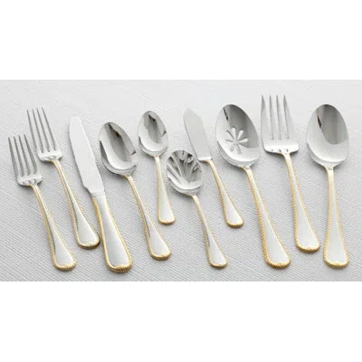 Mikasa Cameo Gold 65-piece 18/10 Stainless Steel Flatware Set, Service For 12