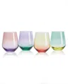 Mikasa Chroma 13 Ounce Stemless Wine Glass 4-piece Set In Assorted