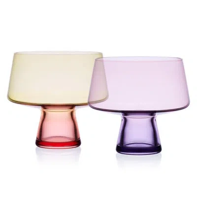 Mikasa Chroma 17 Oz. Martini Glasses In Blue;yellow;orange;purple